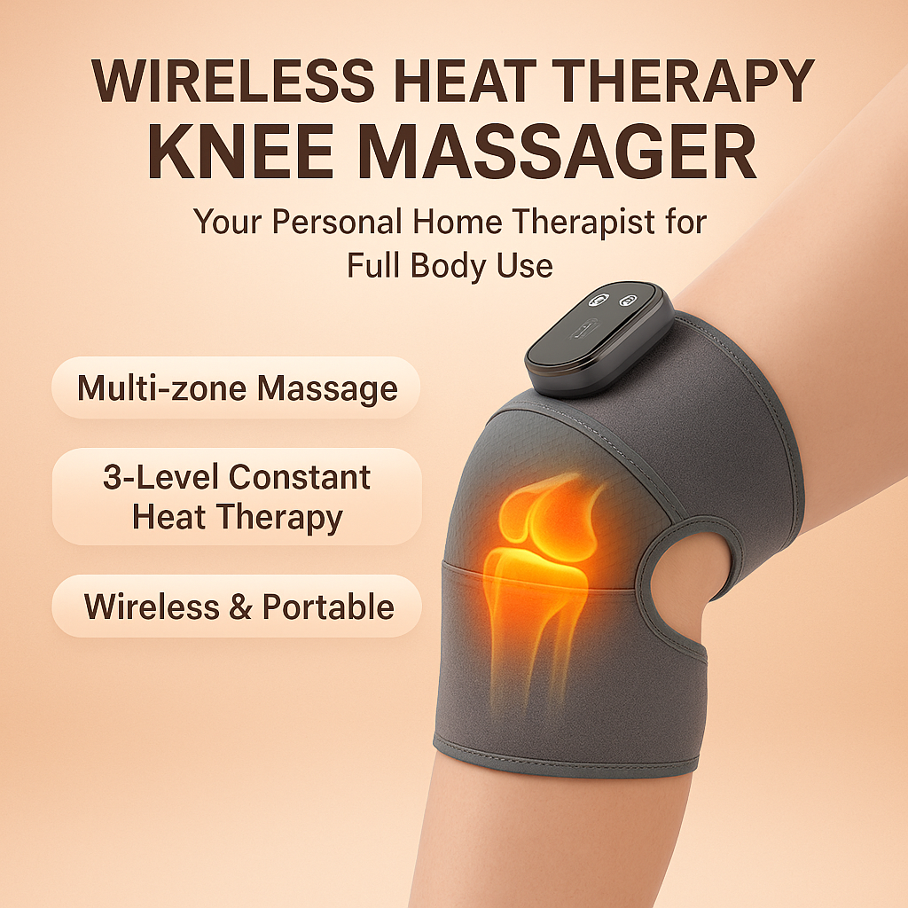 Massageador de joelho sem fio Flexa™ com calor e vibração